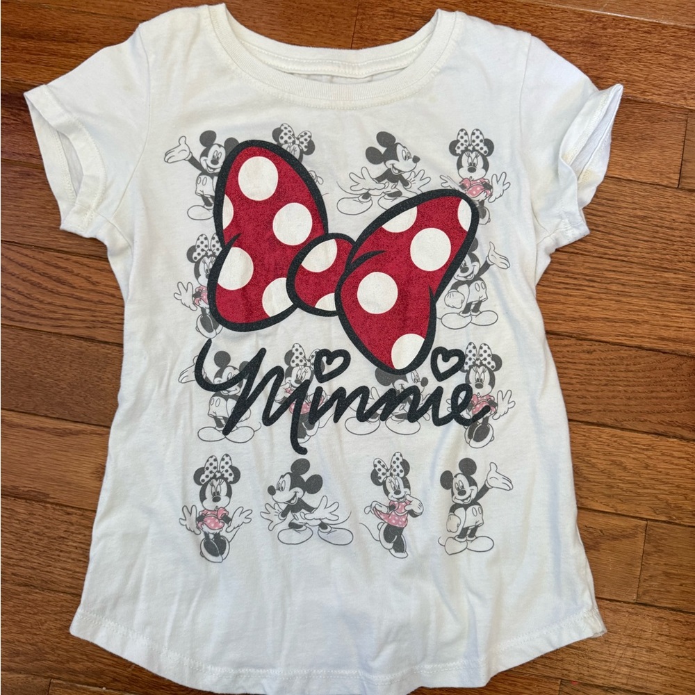 Disney Minnie Mouse White and Red Kids Tee